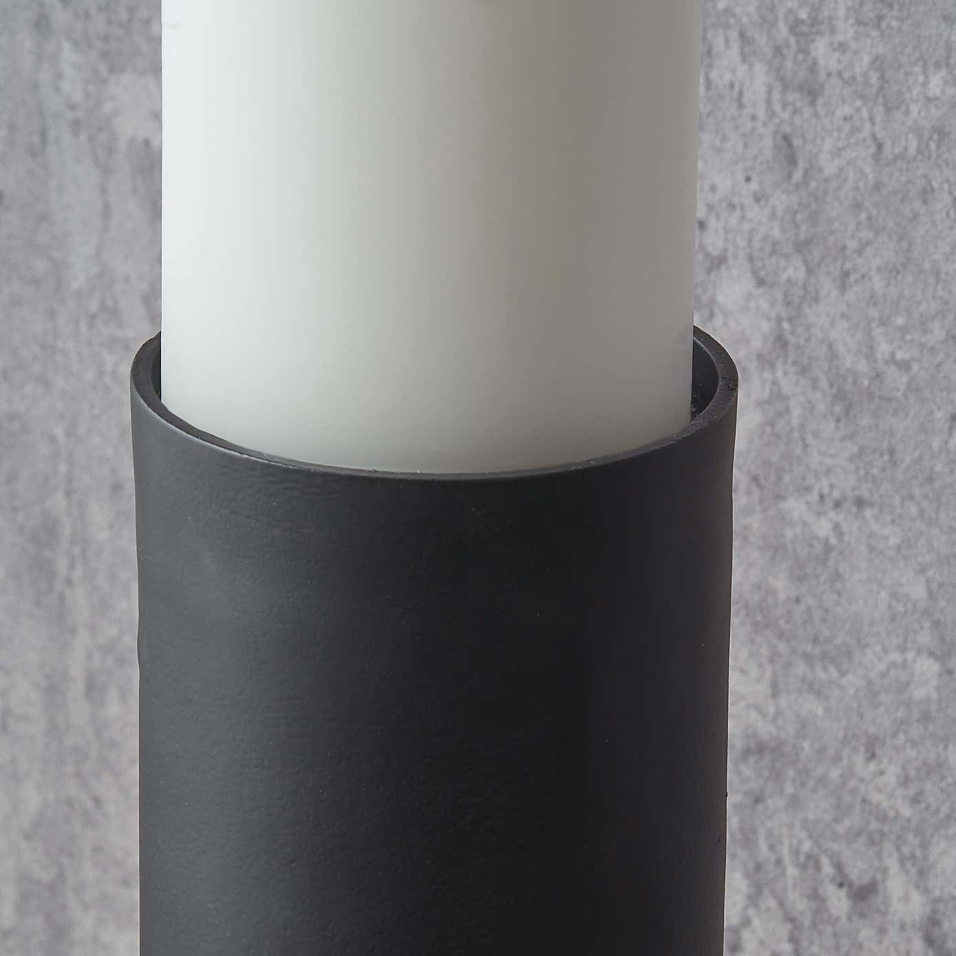 Matt Black Pillar Candle Holder