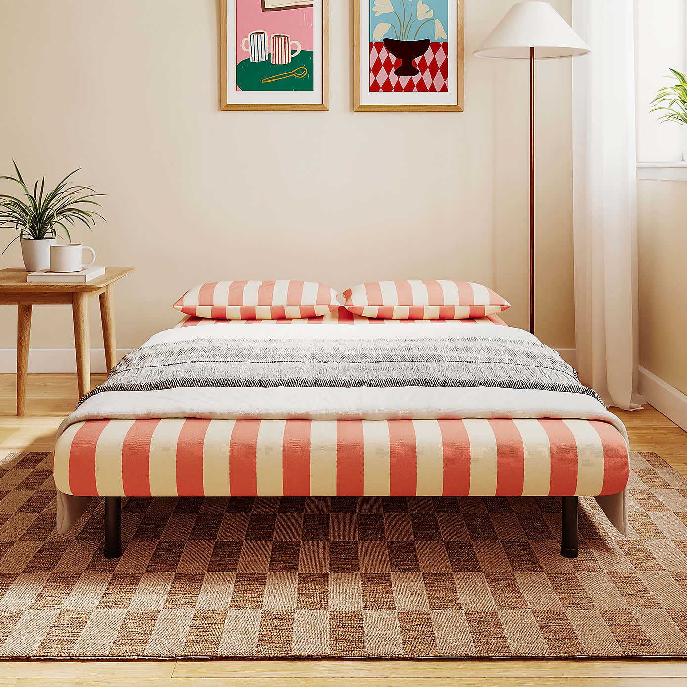 Phoebe Woven Stripe Small Double Sofa Bed
