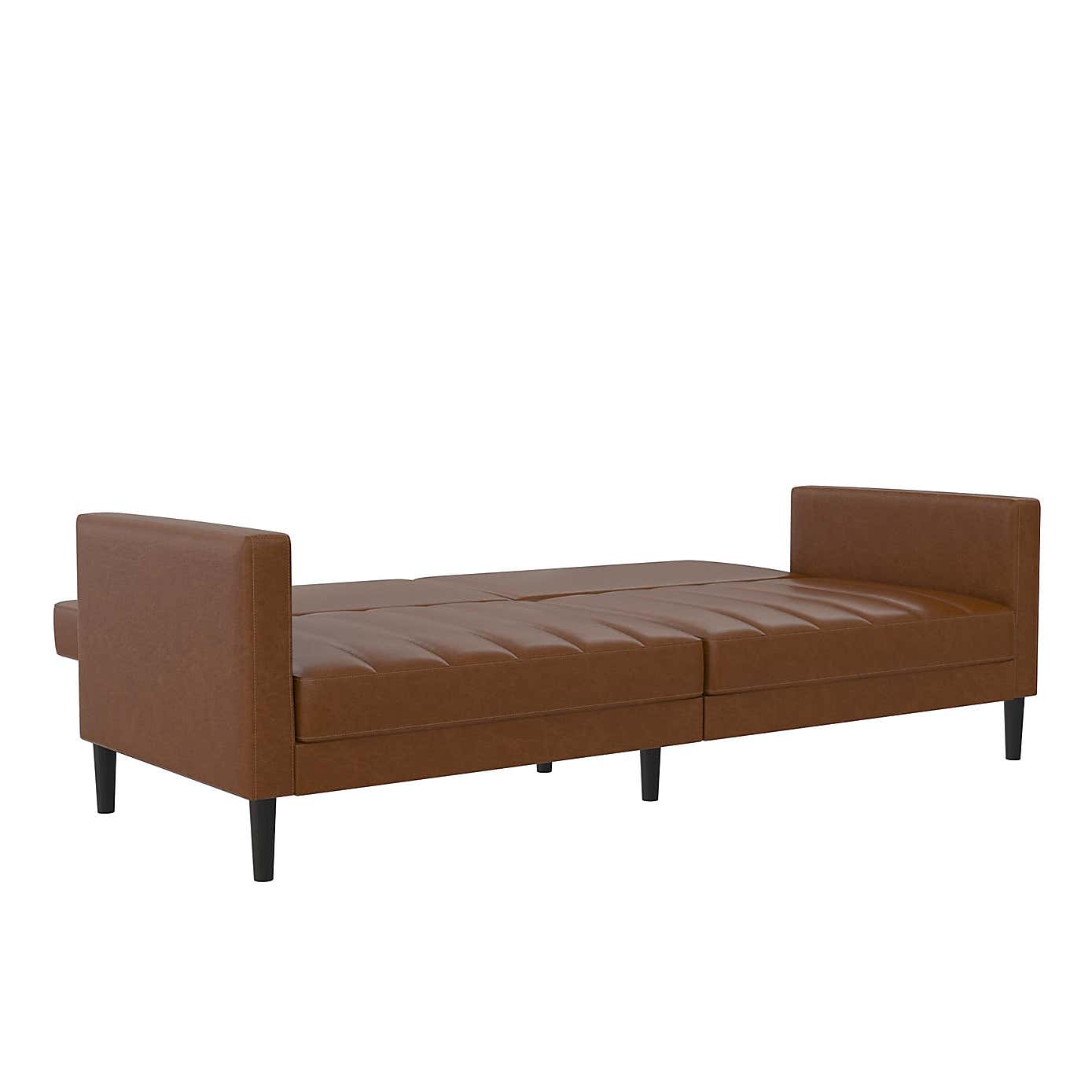 Liam Faux Leather Clic Clac Camel Double Sofa Bed