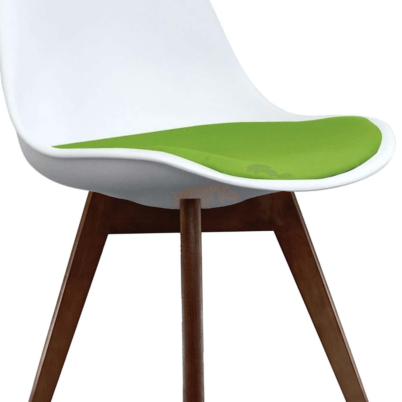 Fusion Living Soho White Plastic Dining Chair with Squared Legs