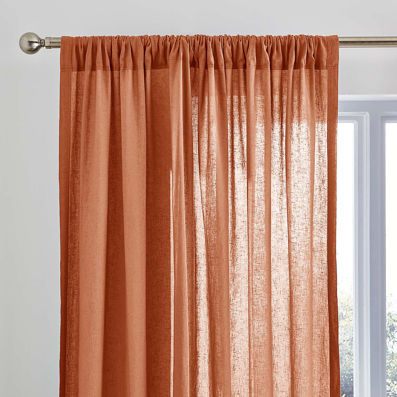 Cotton Linen Slot Top Voile Curtains