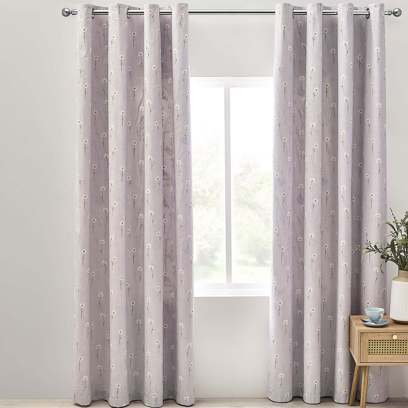 Catherine Lansfield Grasmere Floral Reversible Eyelet Curtains