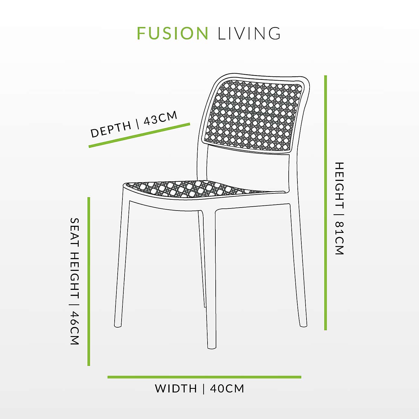 Fusion Living Plastic Cafe Dining Chair