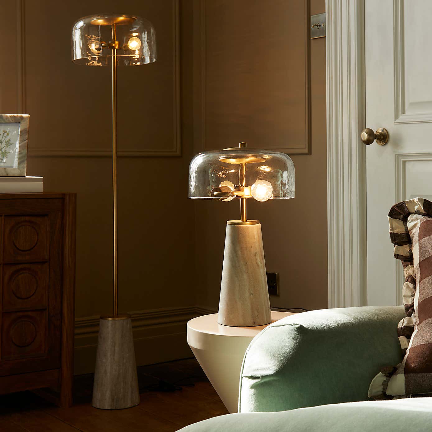 Kaeli Modern Marble Glass Floor Lamp