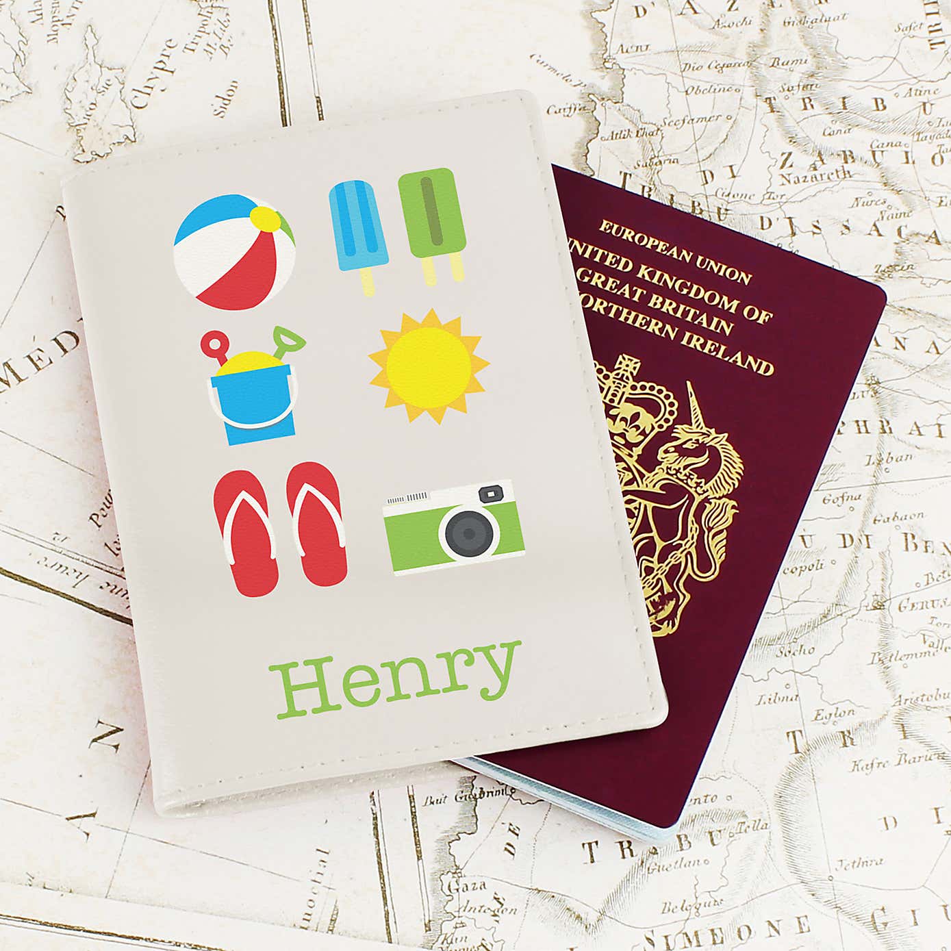 Personalised Bright Travel Passport Holder
