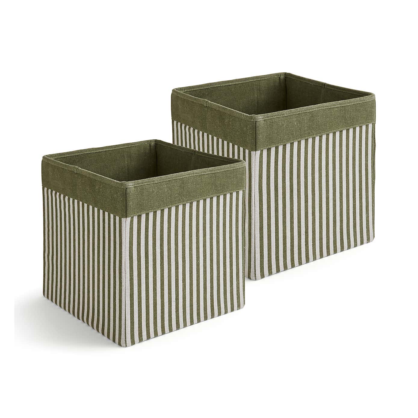 Set of 2 Striped Foldable Storage Boxes