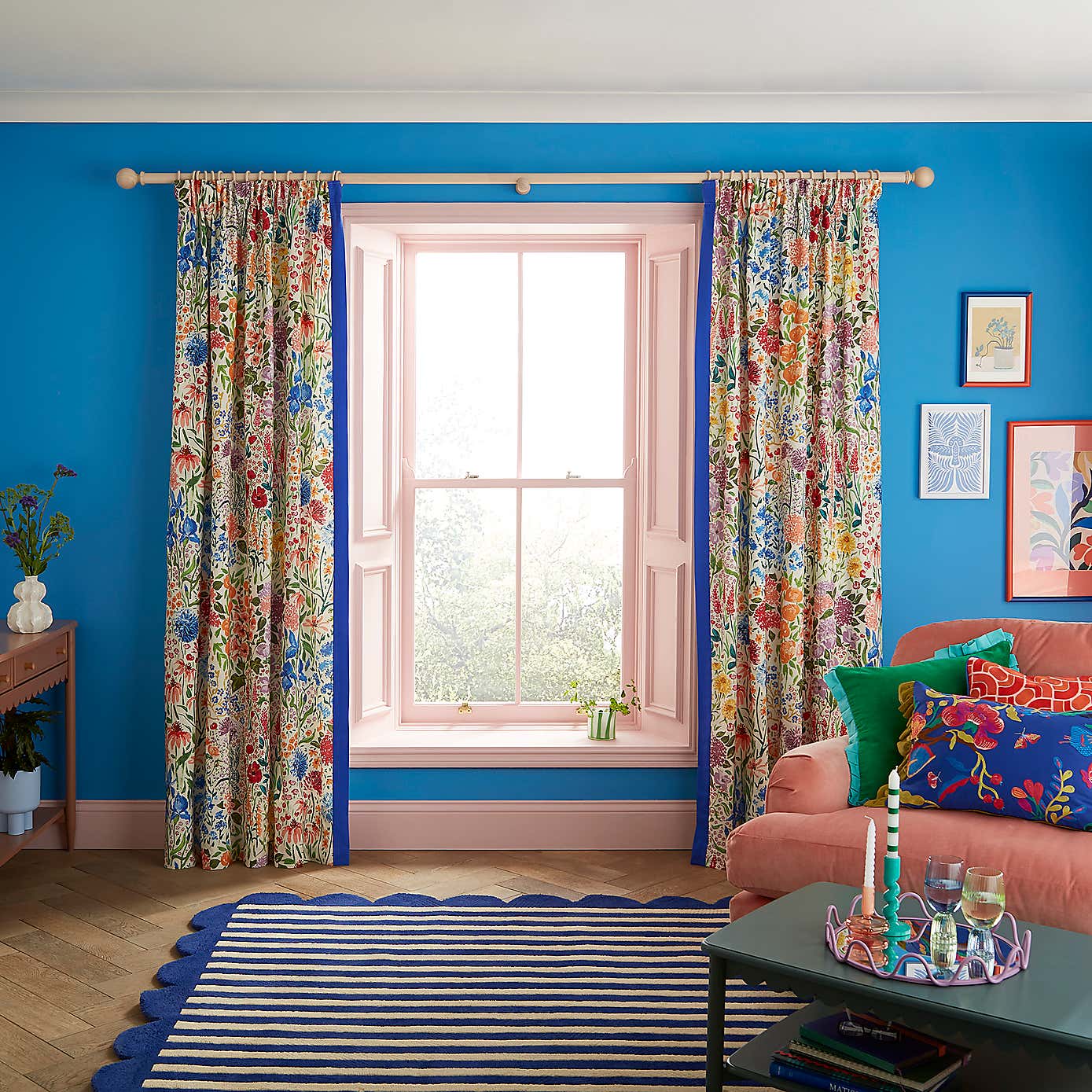 Sophie Robinson Sunshine Flower Pencil Pleat Single Curtain