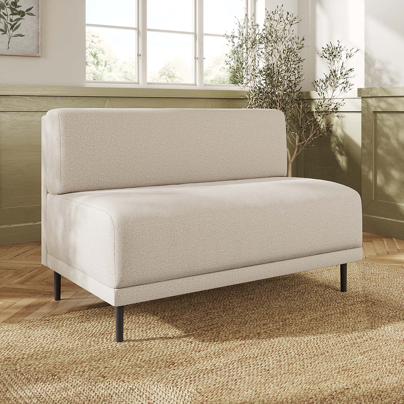 Mae Long Dining Bench, Textured Weave