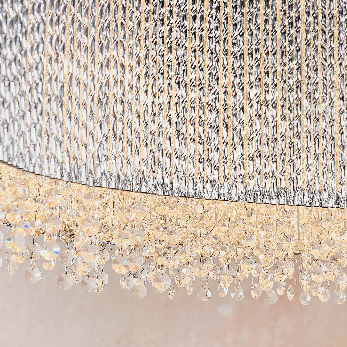 Vogue Galina 8 Light Crystal Ceiling Fitting Chrome