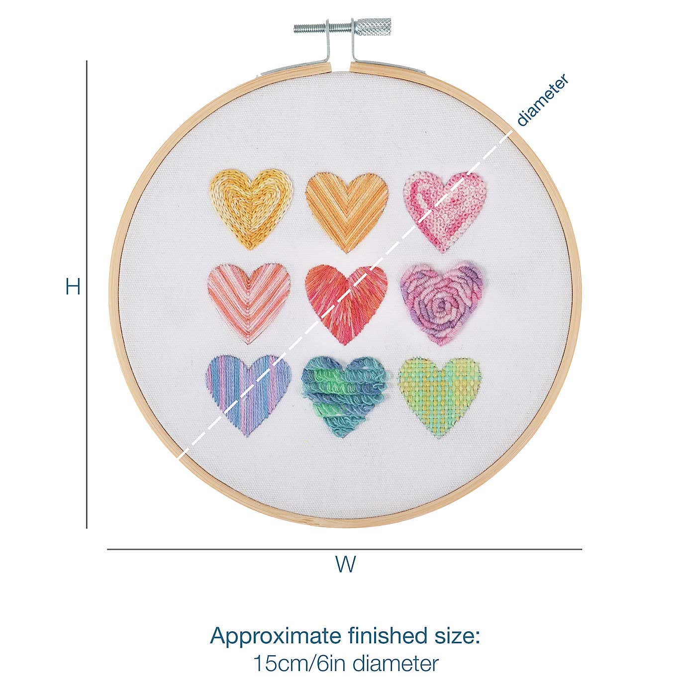 Embroidery Kit Ombre Hearts