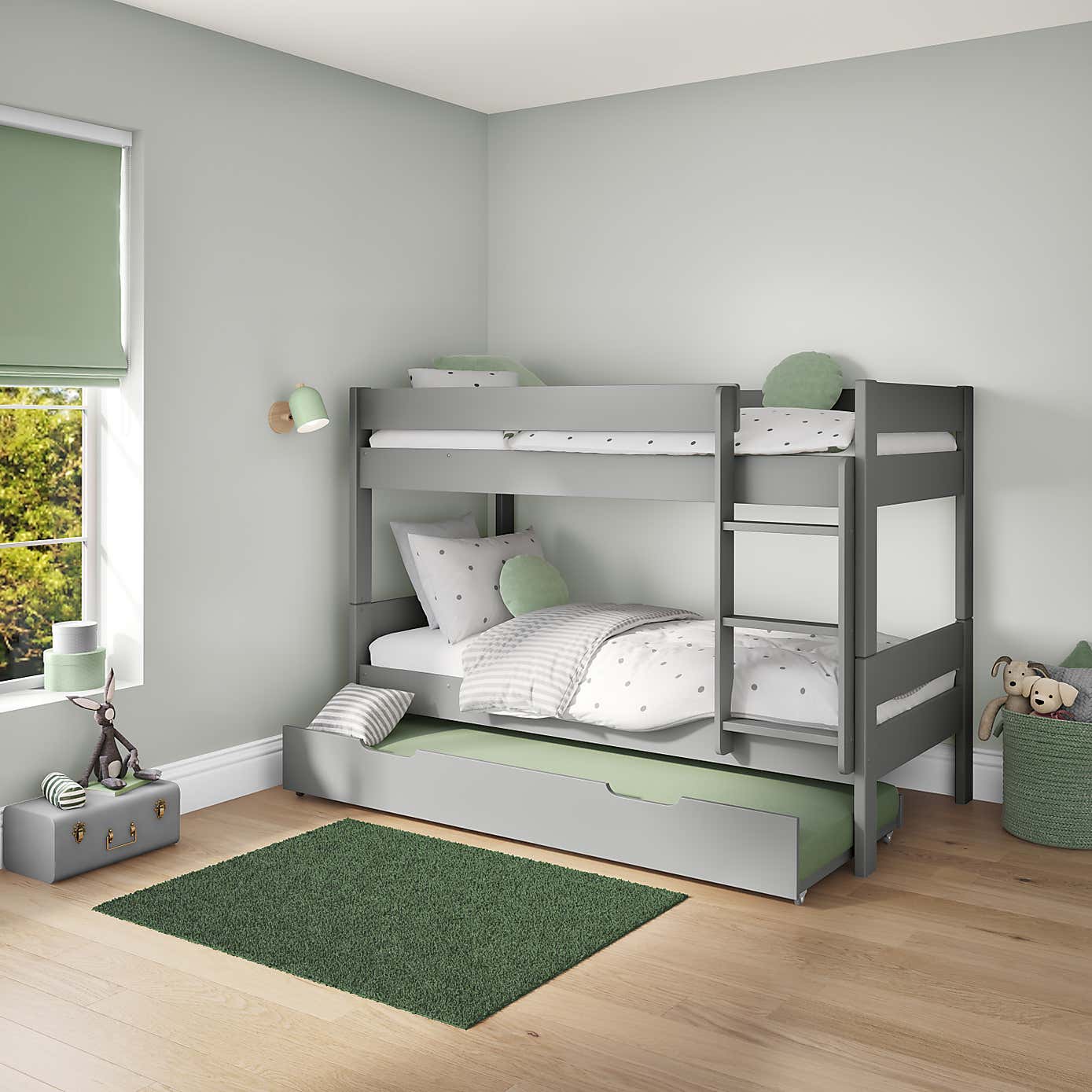 Stompa Compact Wooden Bunk Bed With Open Trundle