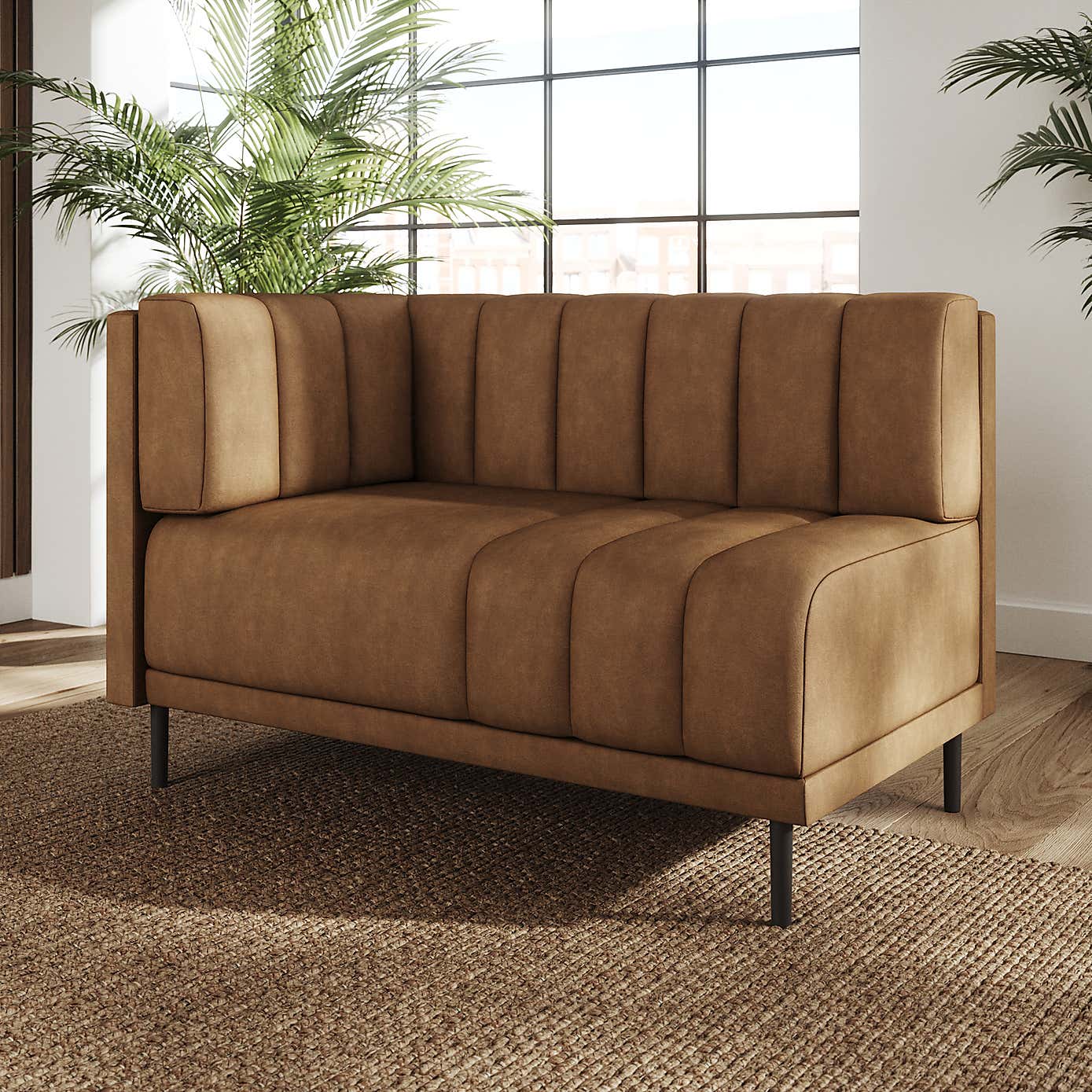 Amali Corner Dining Bench, Faux Leather