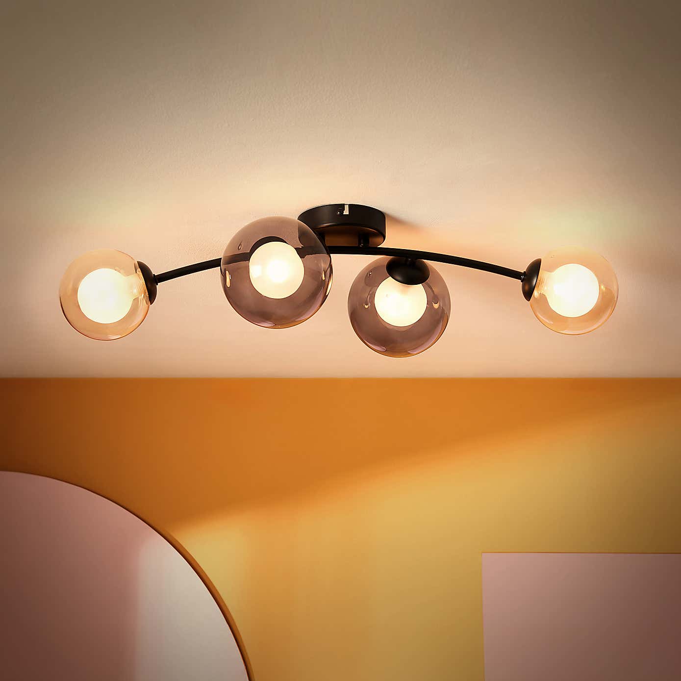 Eliza 4 Light Dimmable Semi Flush Ceiling Light