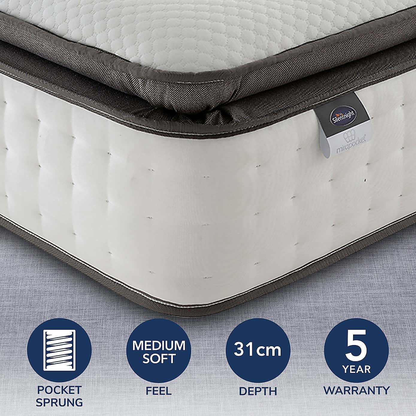 Silent Night Geltex Pocket 1000 Pillow Top Mattress