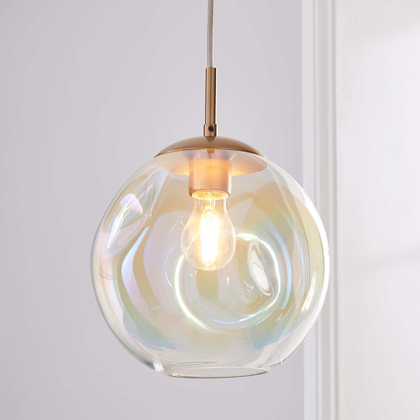 Alexis Glass 1 Light Pendant Ceiling Fitting 20cm