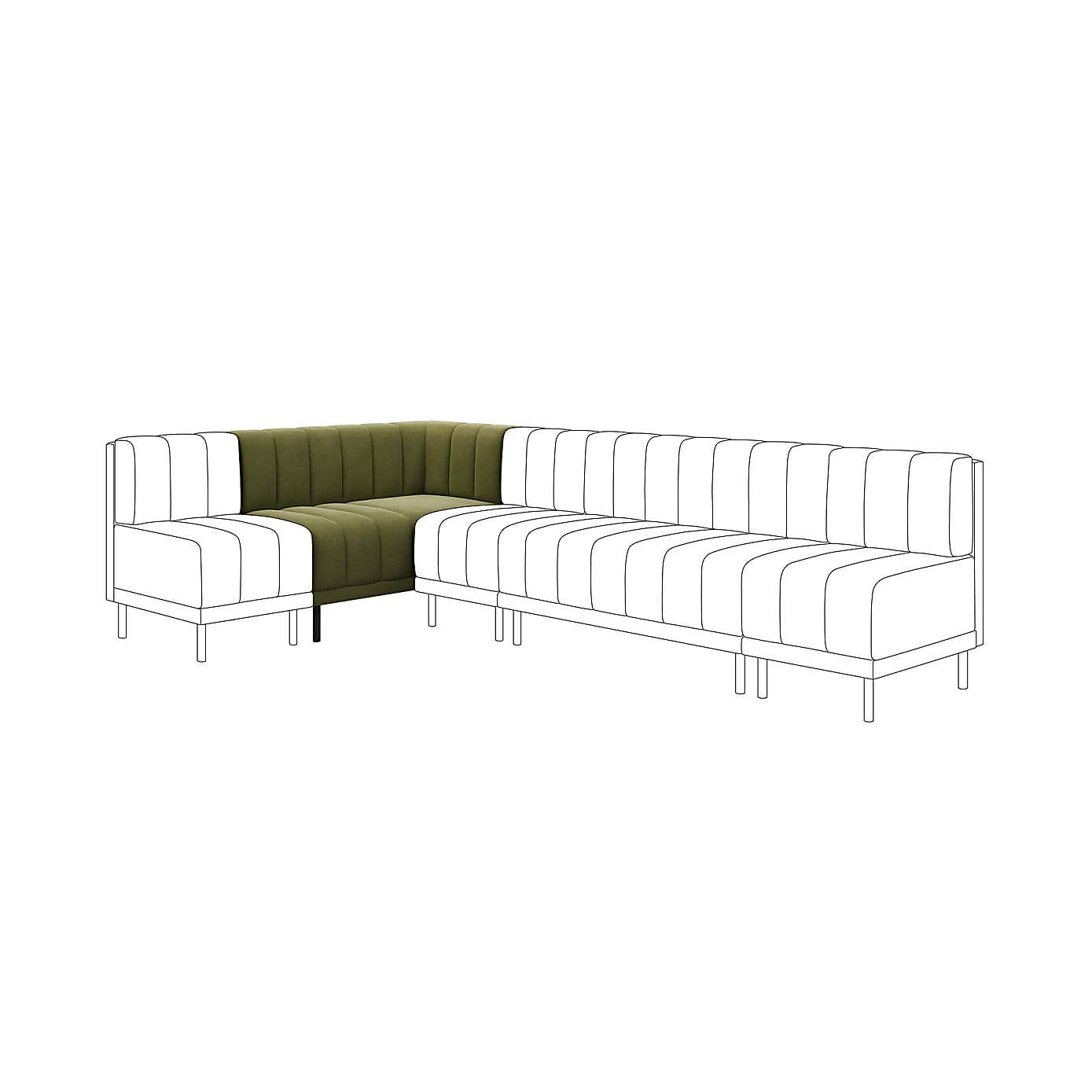 Amali Corner Dining Bench, Boucle