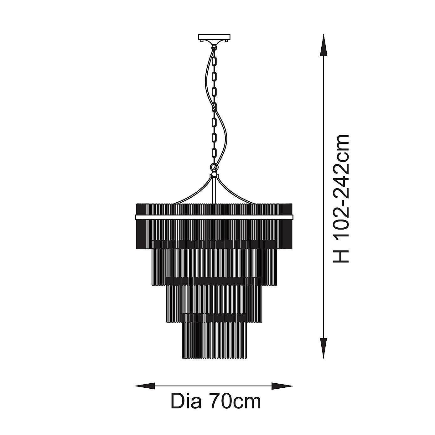 Vogue Langdon Art Deco 16 Light Adjustable Chandelier