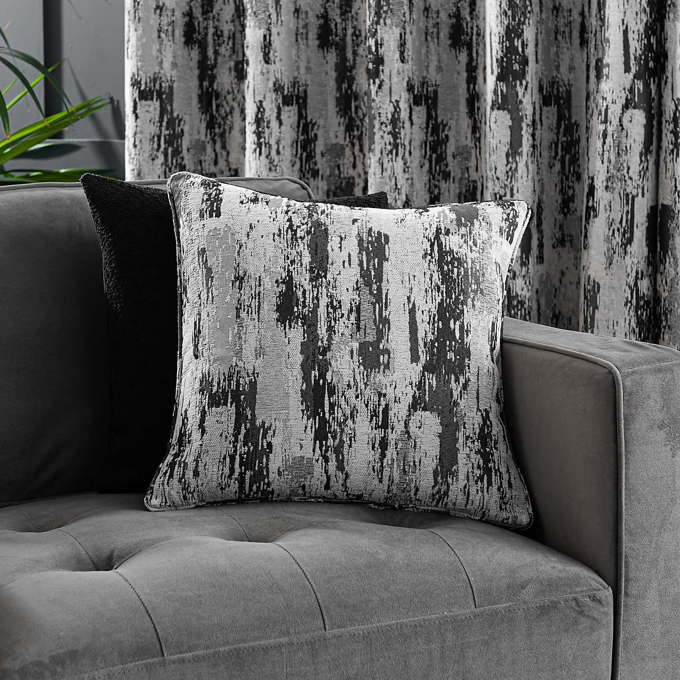 Abstract Global Navy Cushion