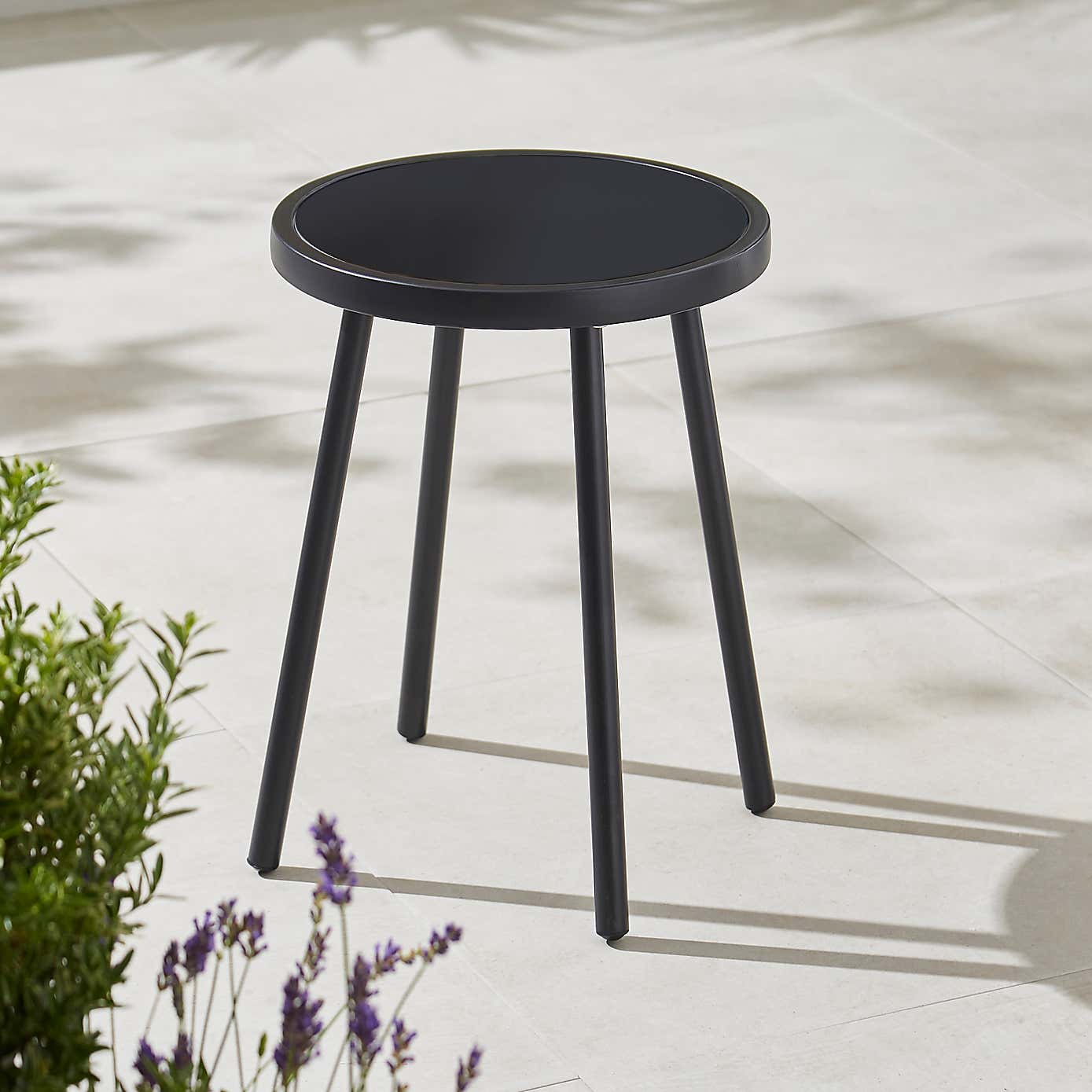 Small Taupe Glass Bistro Table