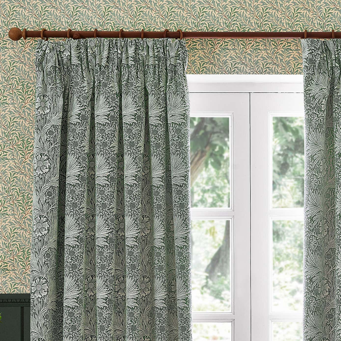 Morris & Co. Marigold Jacquard Pencil Pleat Curtains