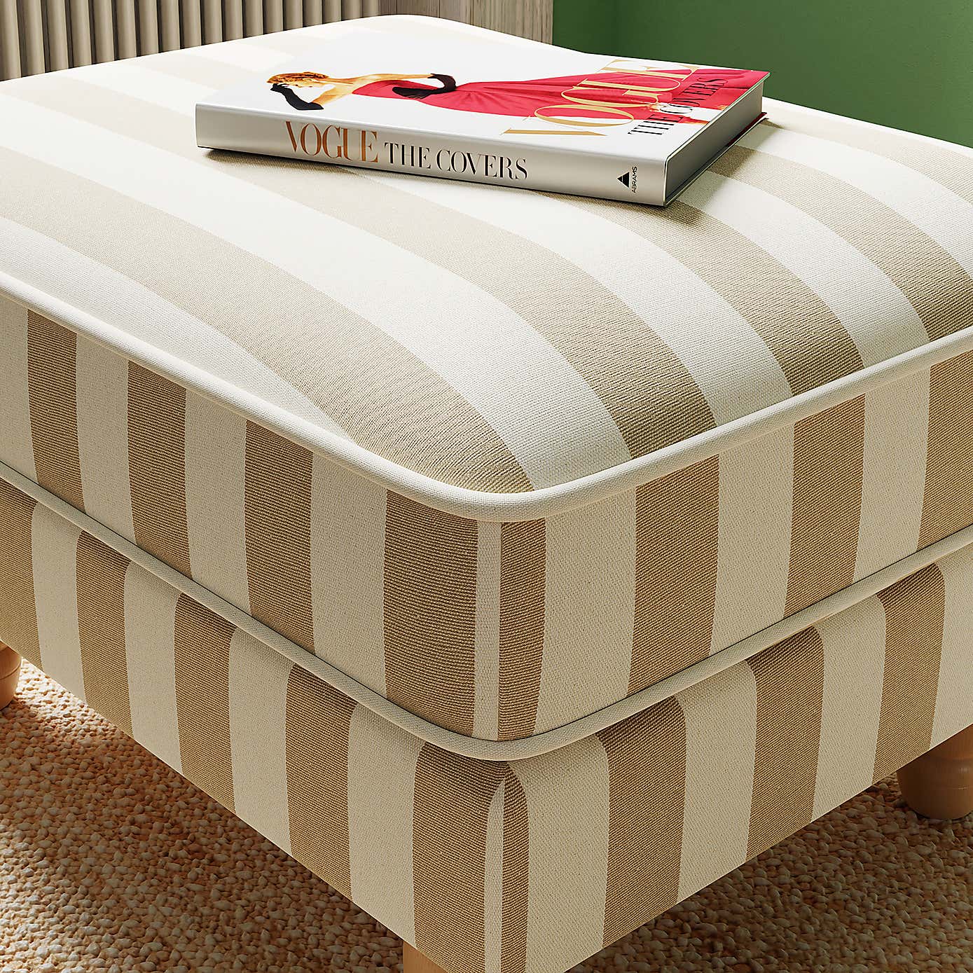 Beatrice Woven Stripe Footstool