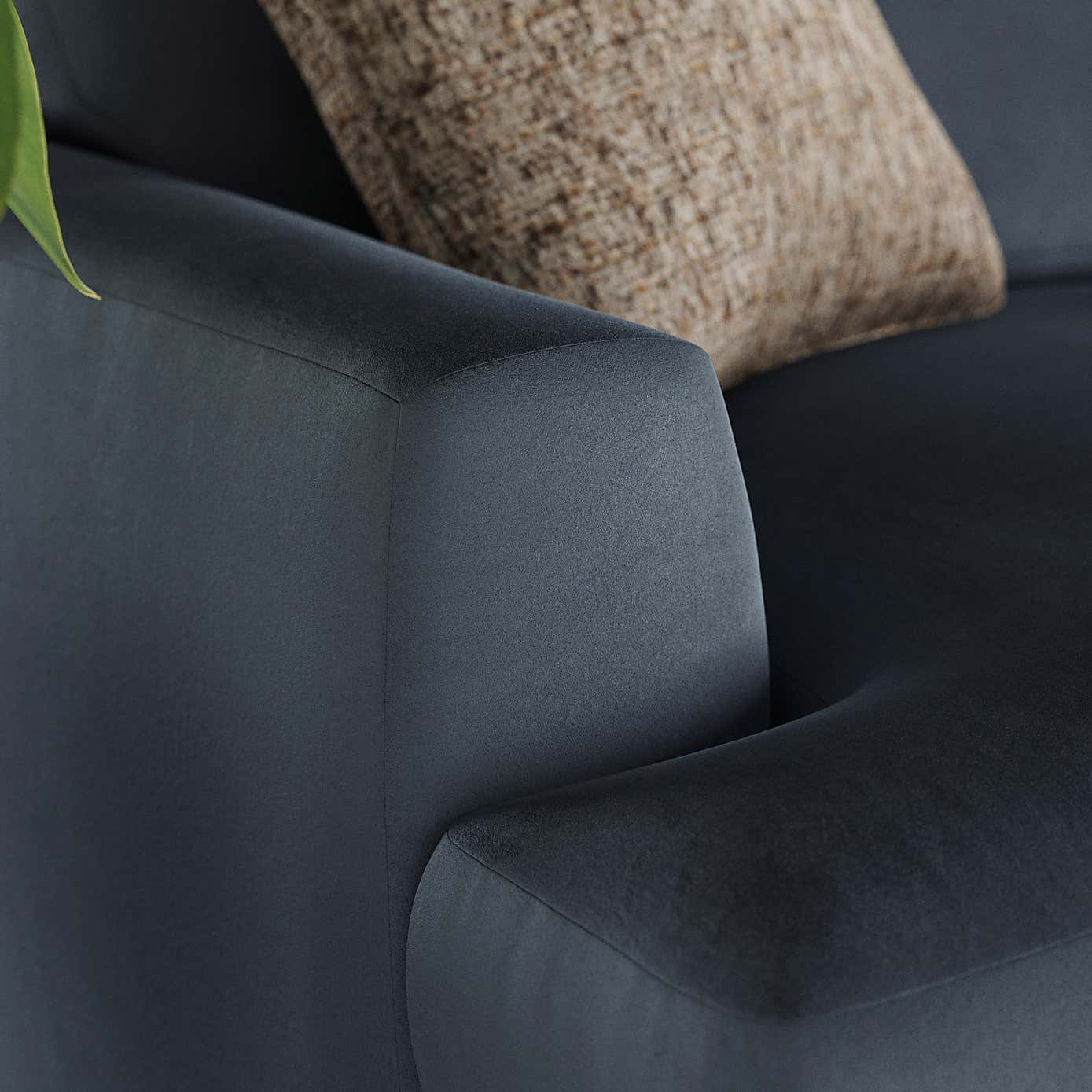 Lawson Matte Plush Velvet Corner Chaise Sofa