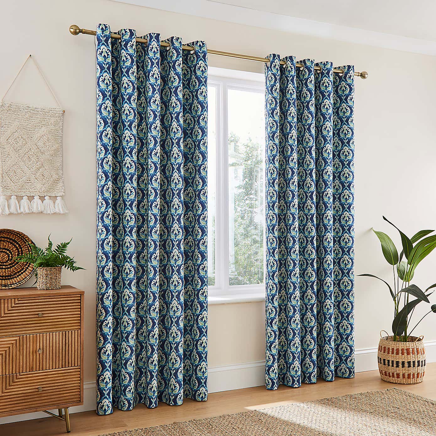 Ikat Blackout Eyelet Curtains