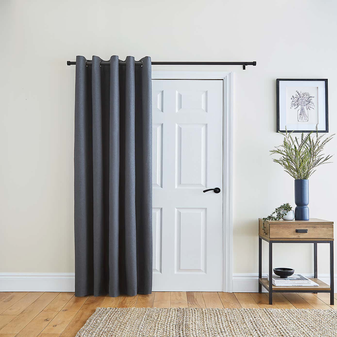Berlin Blackout Eyelet Door Curtains