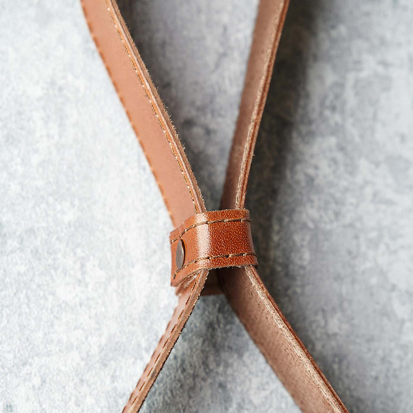 Leather Round Wall Mirror