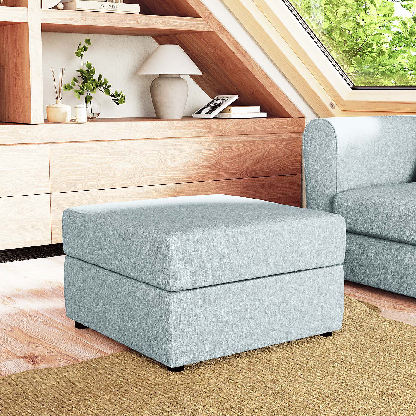 Square Soft Texture Storage Footstool