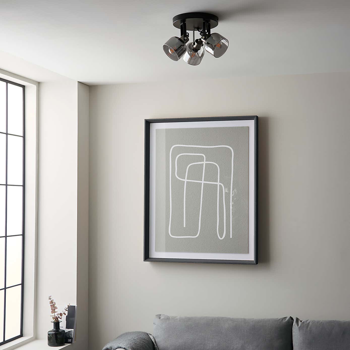 Palazzo 3 Light Smoked Glass Spotlight