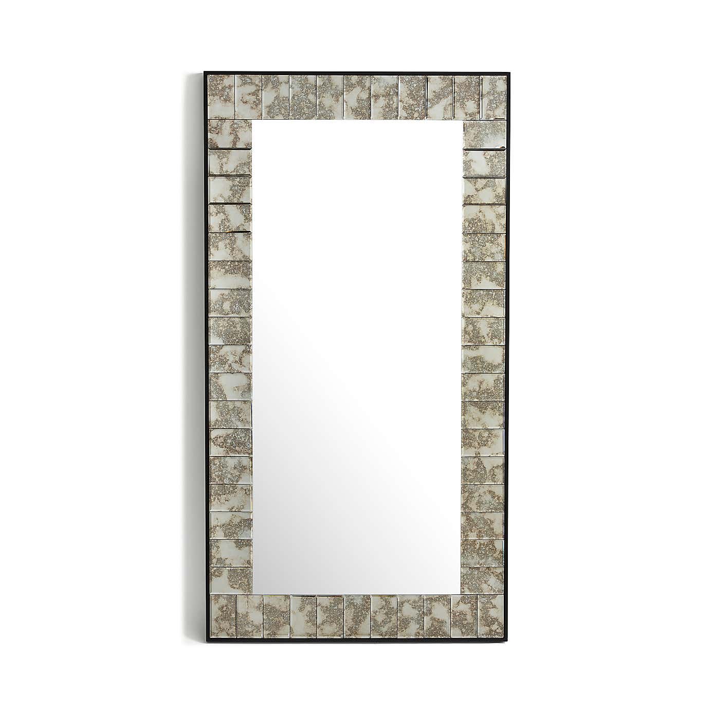Antique Printed Edge Wall Mirror, 150x80cm