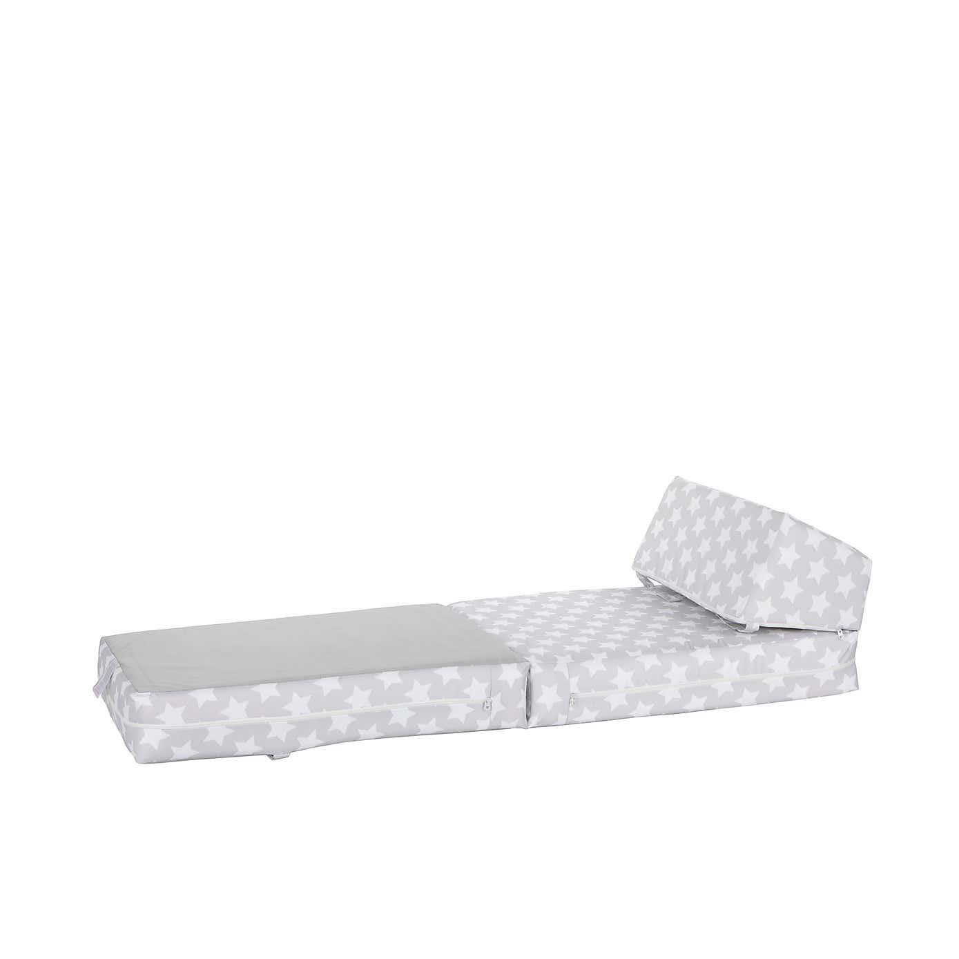 Kids Grey Stars Chair Bed