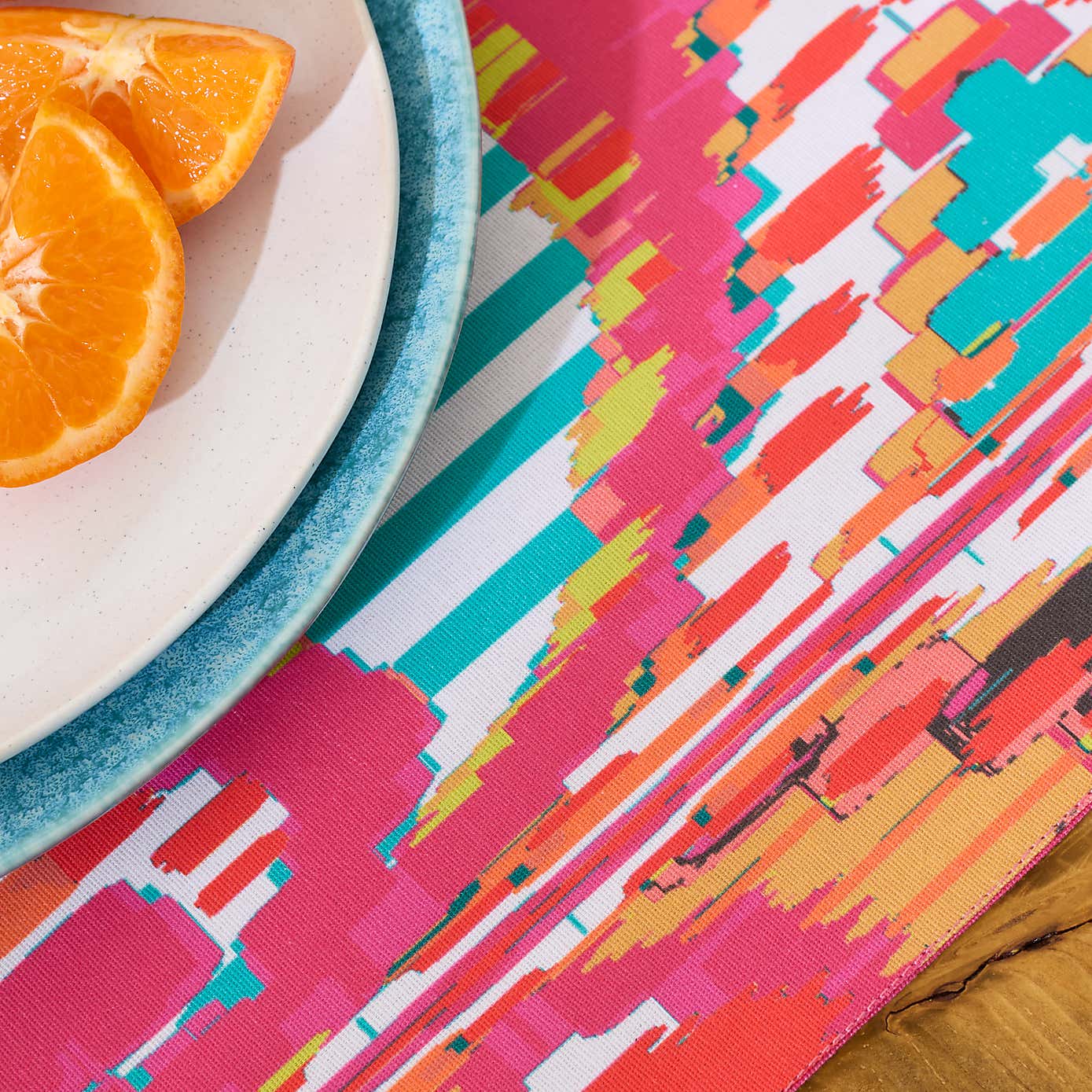 Set of 2 Pink Stripe Ikat Placemat