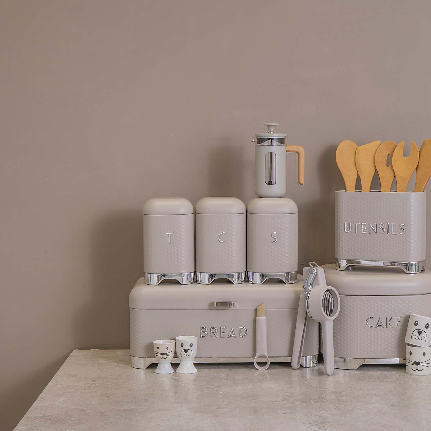 KitchenCraft Lovello Tea Coffee Sugar Canister Set