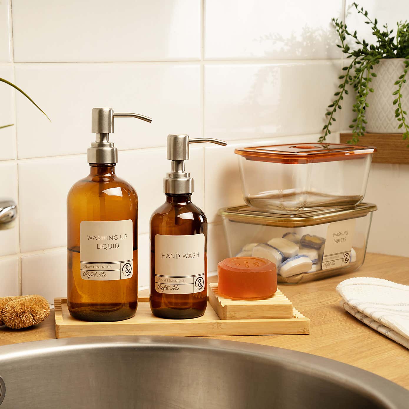 &Again Glass Rectangular Olive Storage Container 1300ml