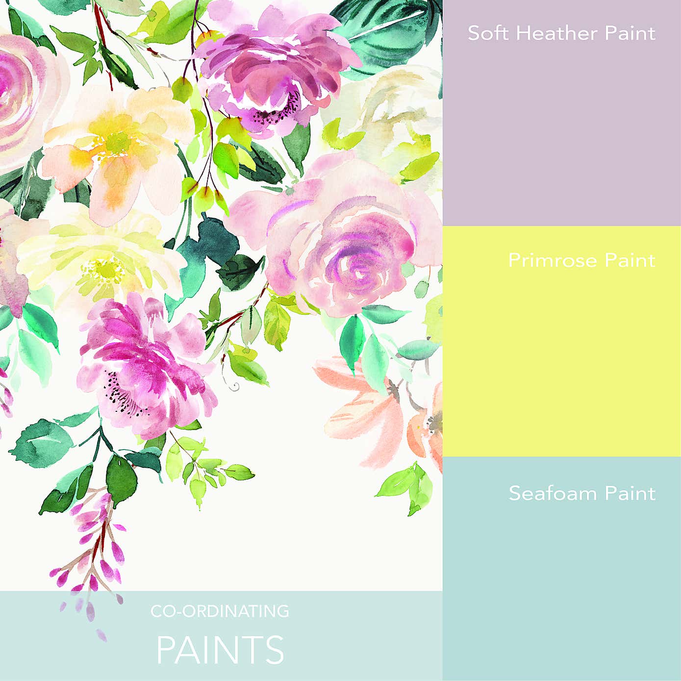 Watercolour Floral Frieze Border