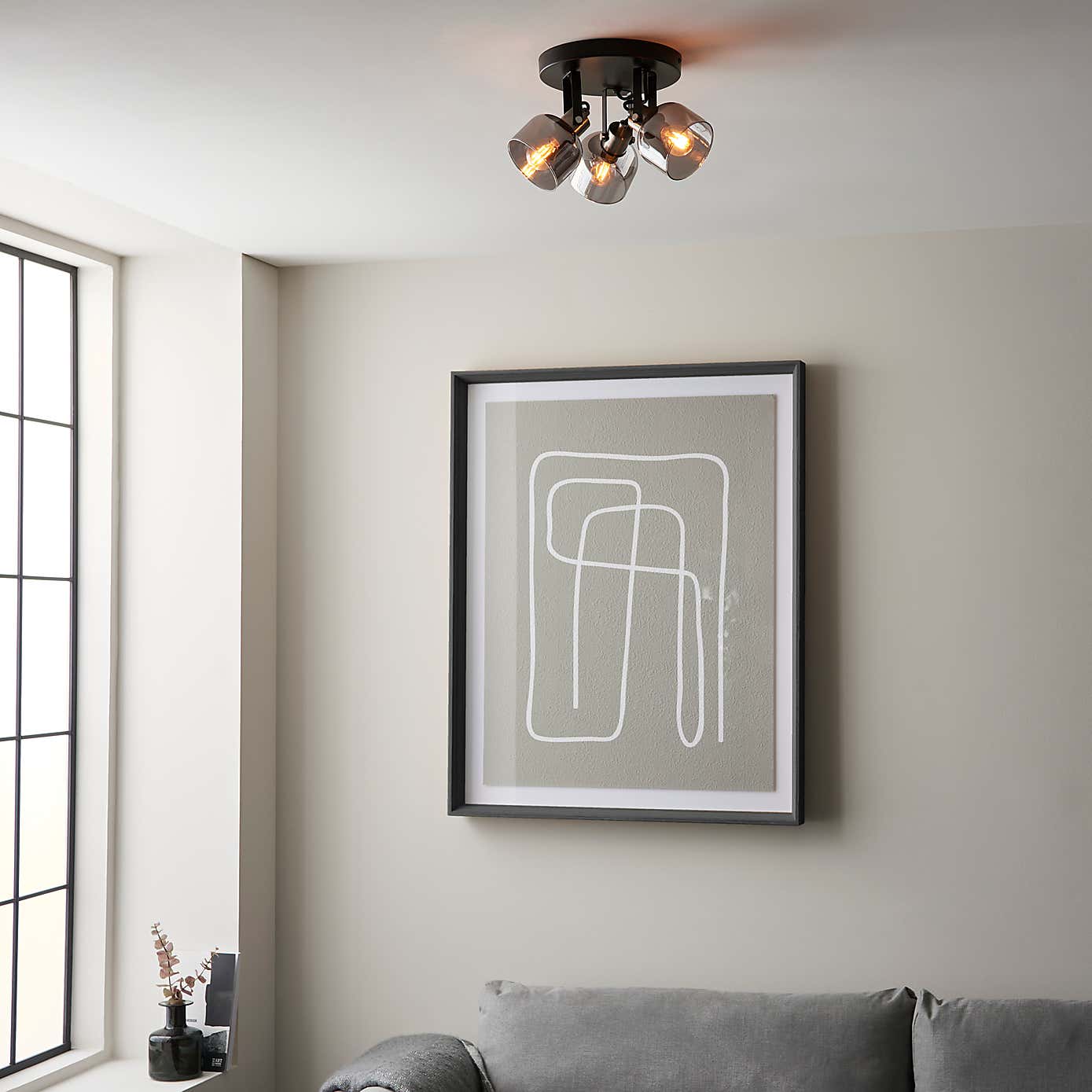 Palazzo 3 Light Smoked Glass Spotlight