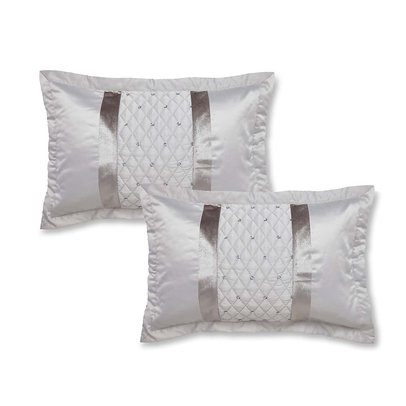 Catherine Lansfield Silver Sequin Cluster Pillow Sham Pair