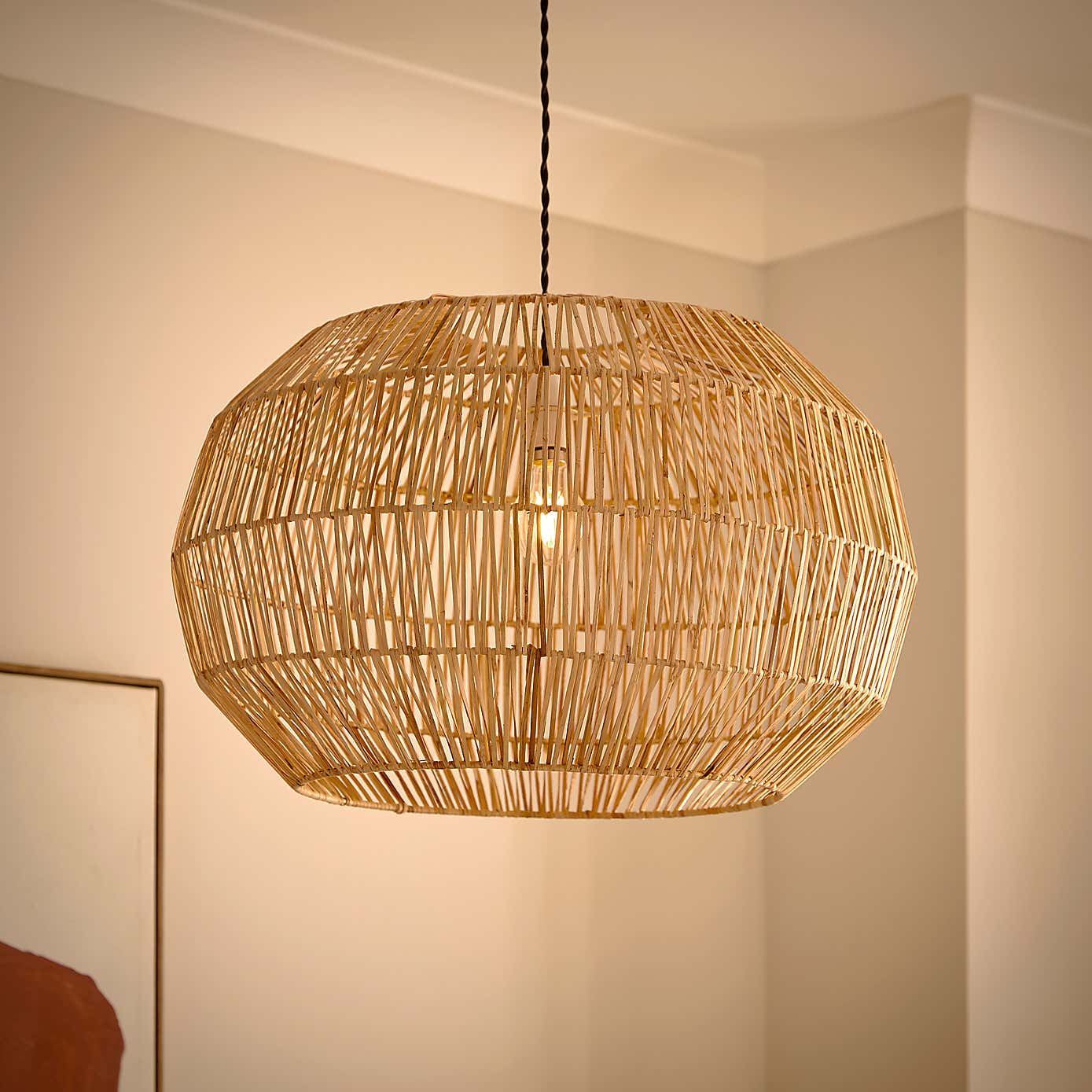 Wicker Woven Easy Fit Pendant Shade
