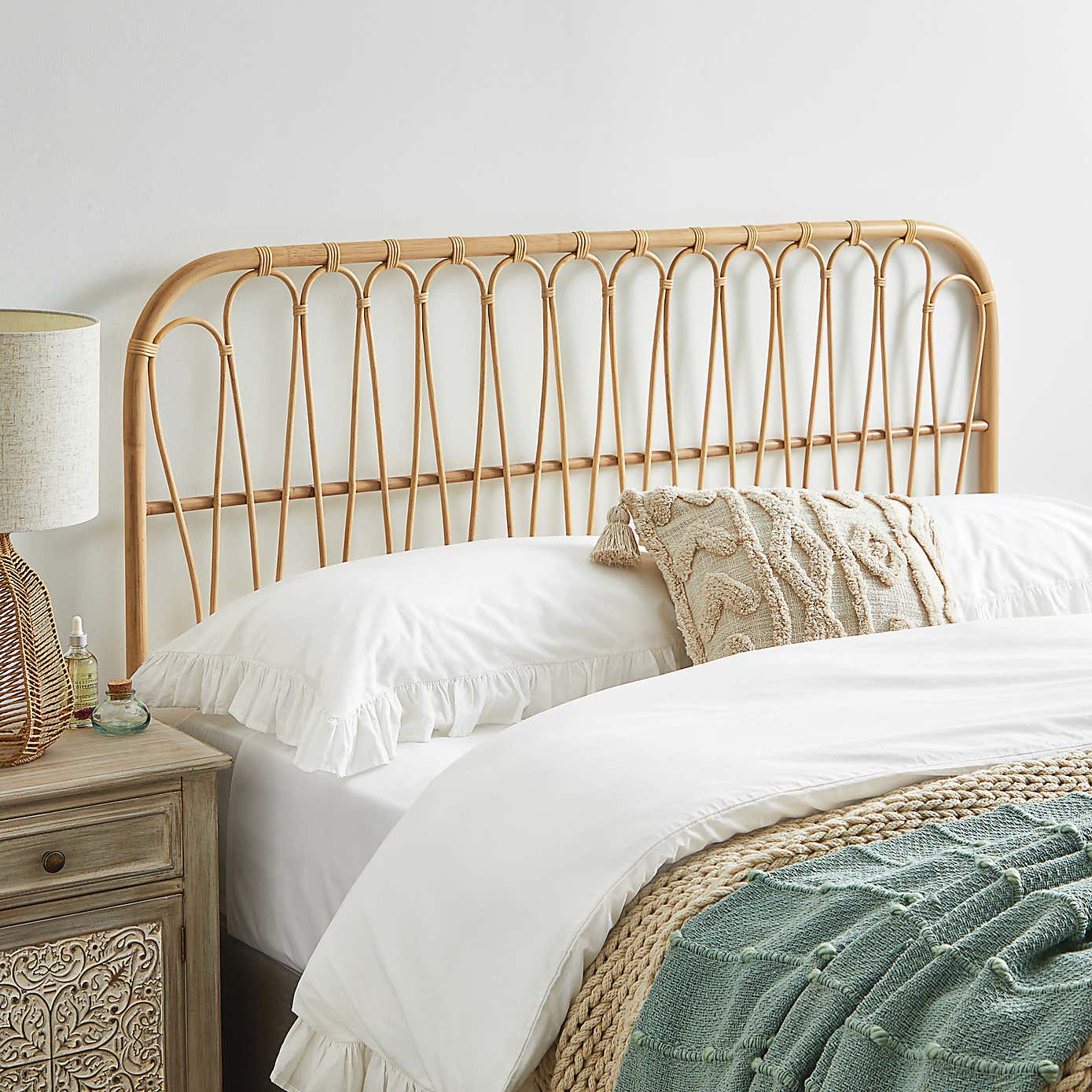 Round Cane Headboard