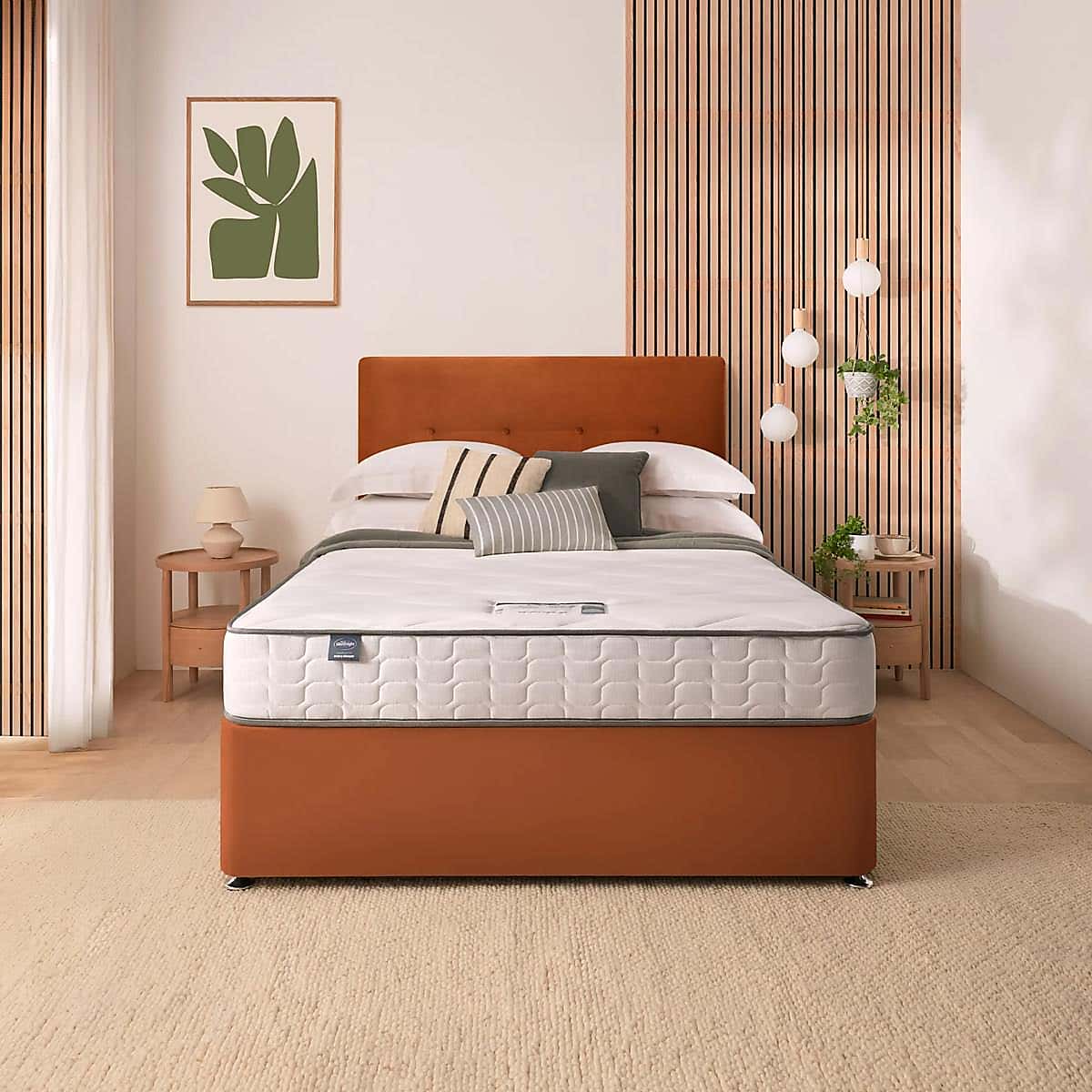 Silentnight 2 Drawer Divan Bed With Velvet Francisco Headboard