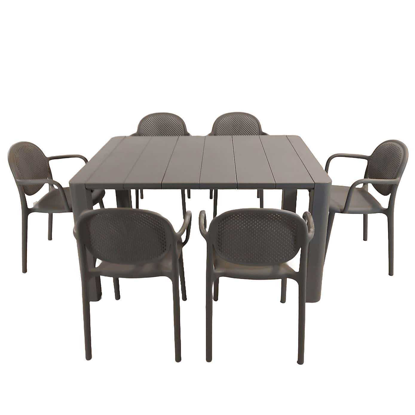 Modura Henrik Rectangular Dining Table with 6 Stina Armchairs