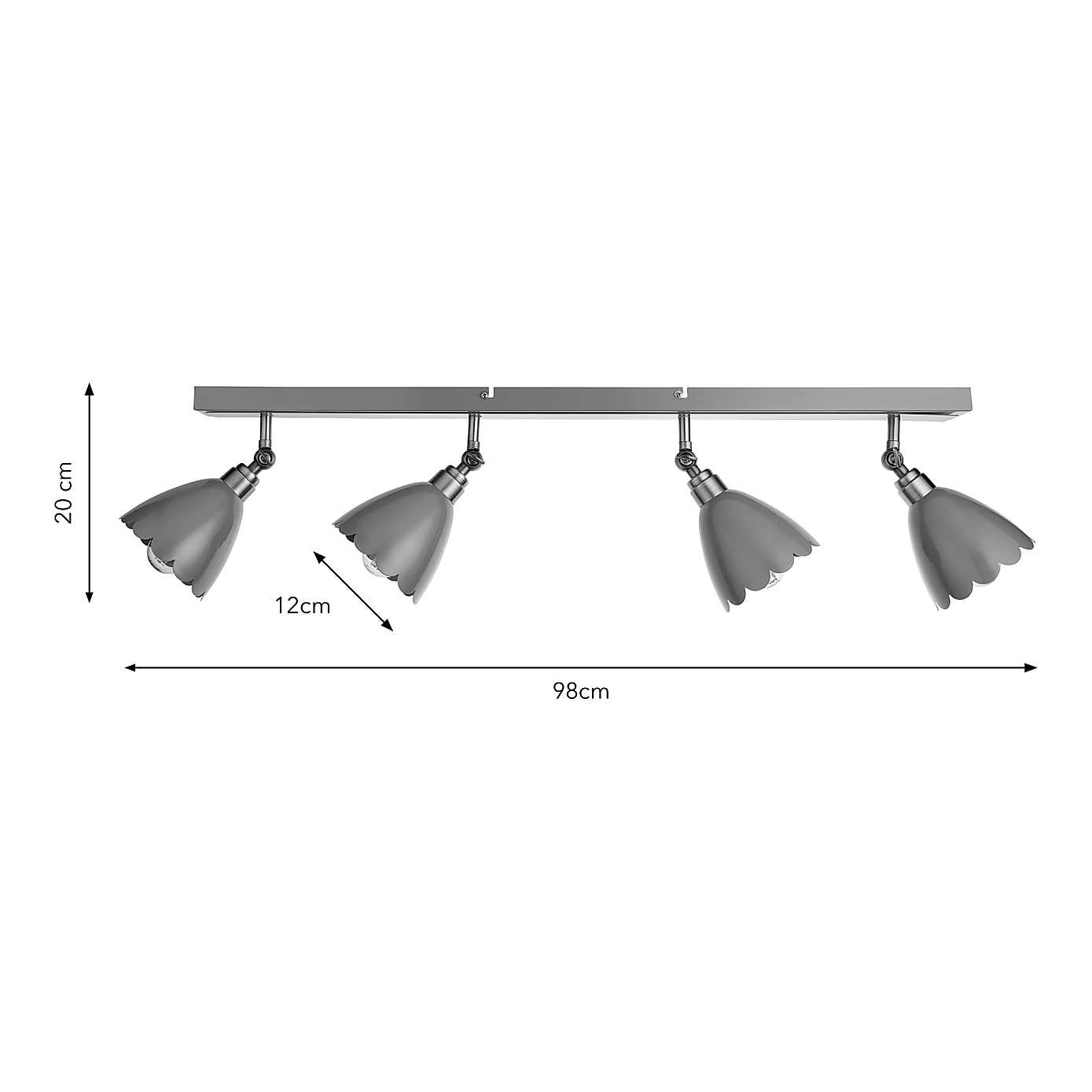 Remi Scalloped 4 Light Adjustable Spotlight Bar