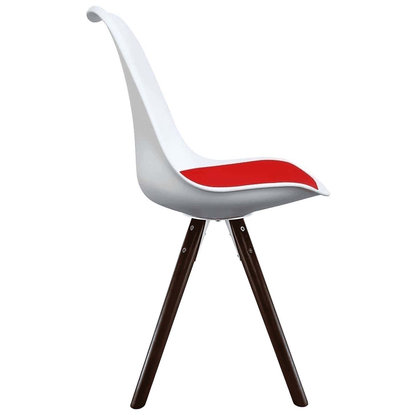 Fusion Living Soho White Plastic Dining Chair with Pyramid Legs