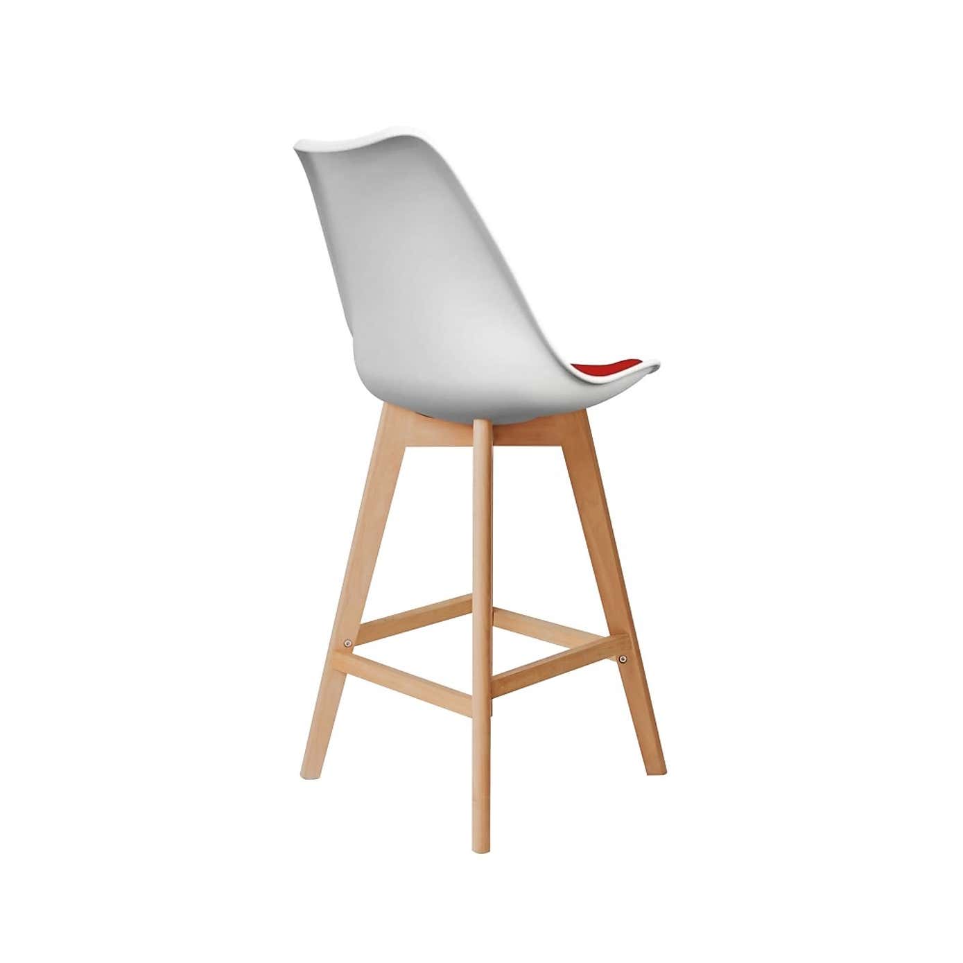 Fusion Living Soho White Plastic Bar Stool