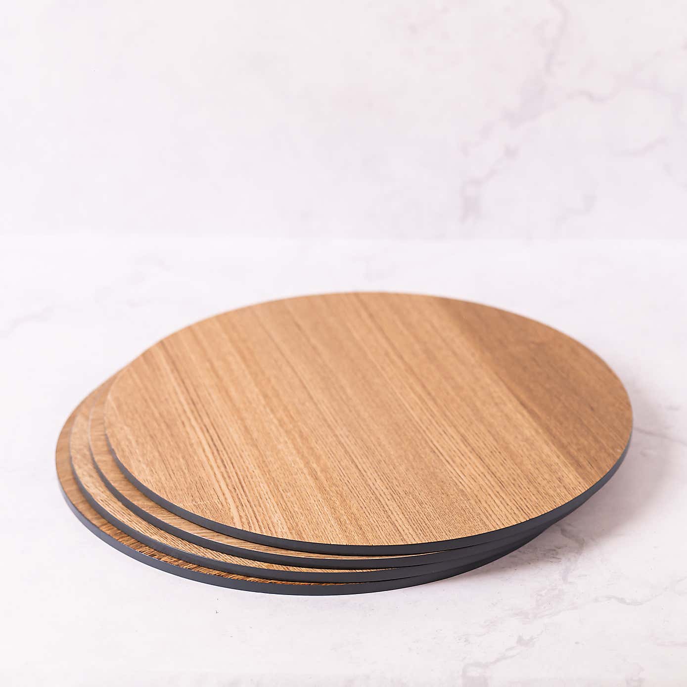 Maddox Pack of 4 Round Charcoal Placemats