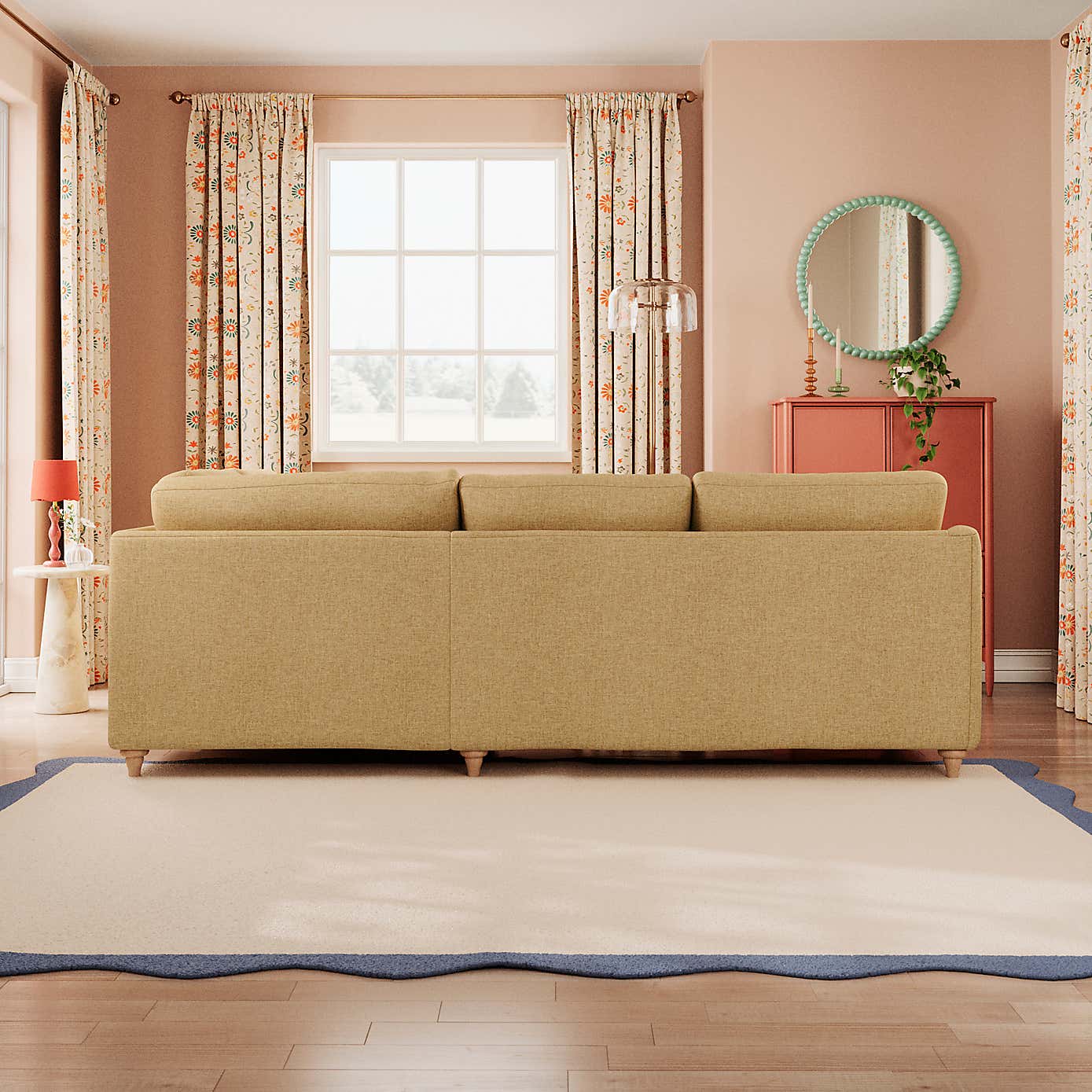 Hattie Slub Faux Linen Corner Sofa