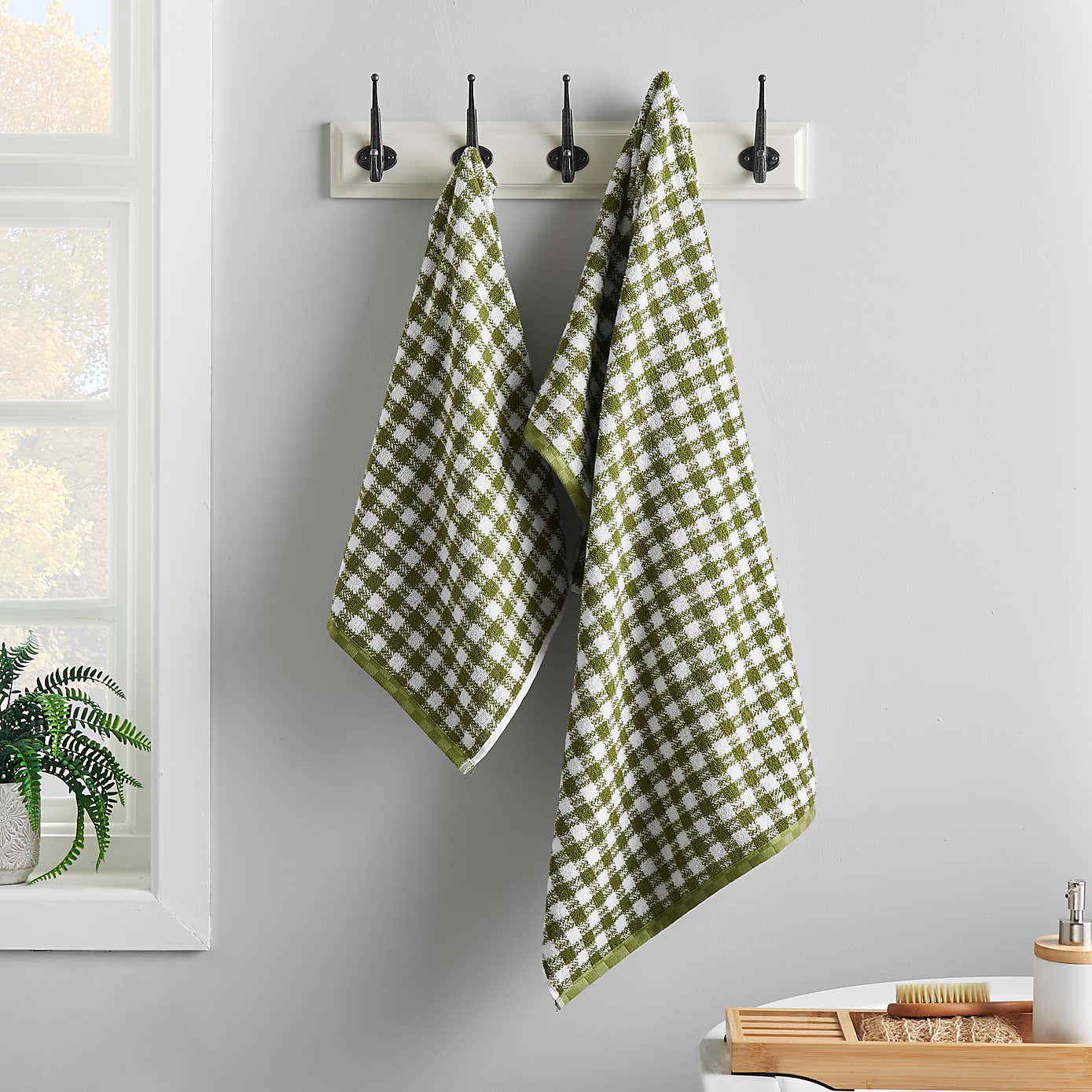 Gingham Check Cotton Towel