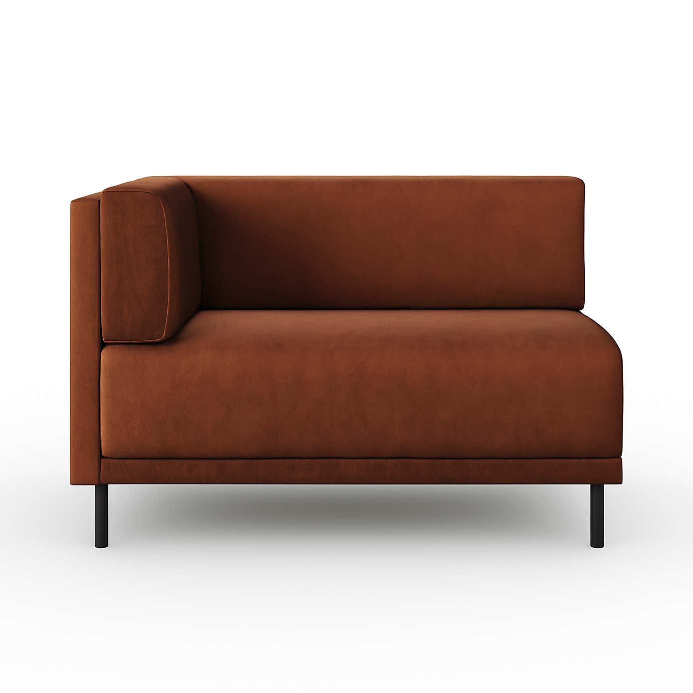 Mae Corner Dining Bench, Matte Plush Velvet